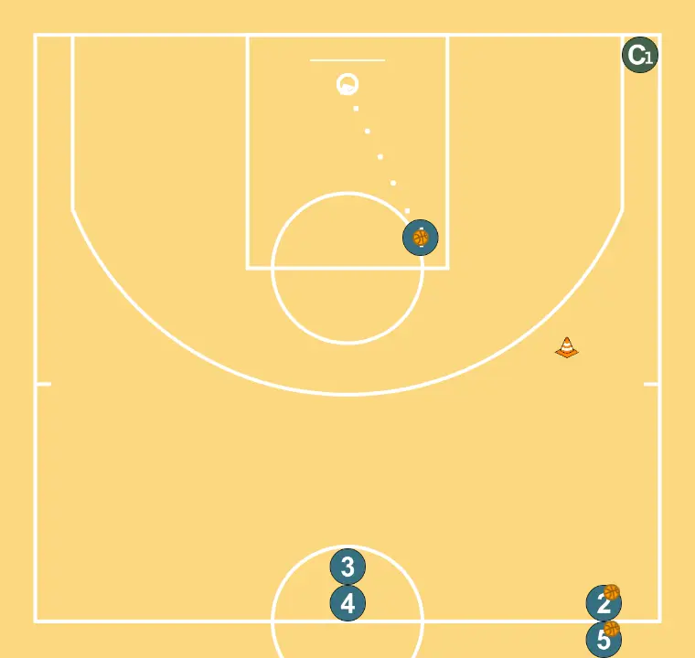 Drill entries with pass + cut - STEP 4: 