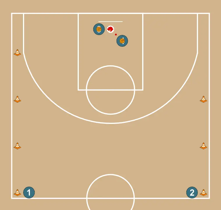 Circuit de dribble, passe et entrée au panier - ÉTAPE 4: 