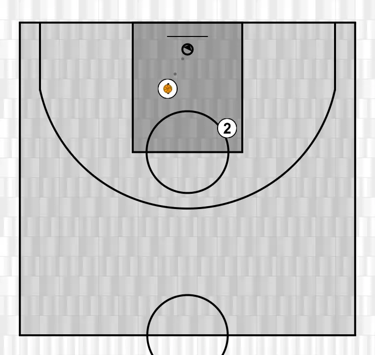 Basketball play pick and roll, step 4: