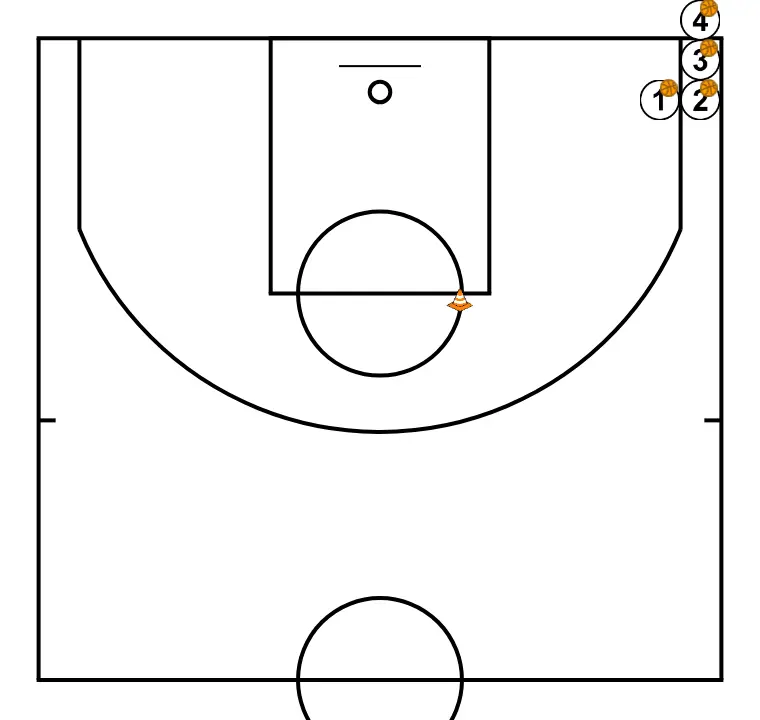 Canvi de mà per darrere de l\'esquena amb parada en 1 temps. Clínic Minibasket Darío Méndez