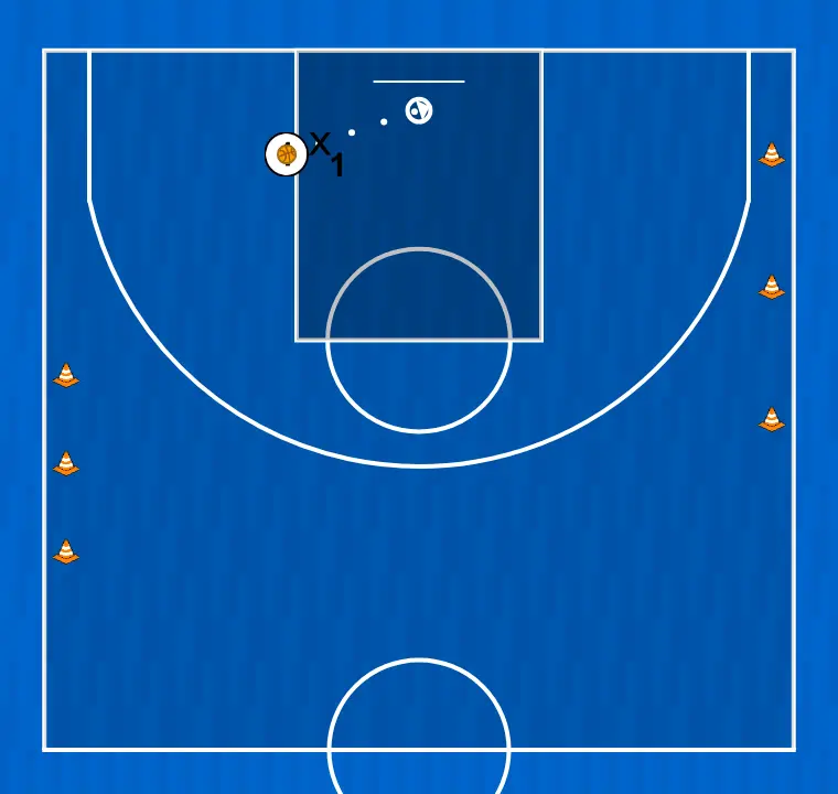 Exercício de basquete ejercicio bandeja1, passo 3: