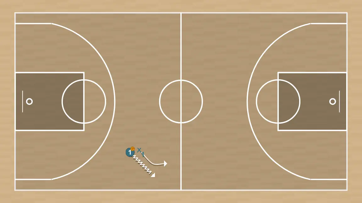 Basketball drill 1c1 trabajo defensivo y ofensivo, step 8: 1 moves to support teammates and maintain constant game flow